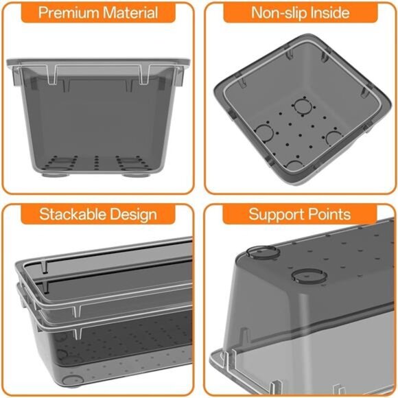 32 PCS Clear Drawer Organizer Set Storage Bins Desk Makeup Jewelry Office Kitche - Picture 4 of 7